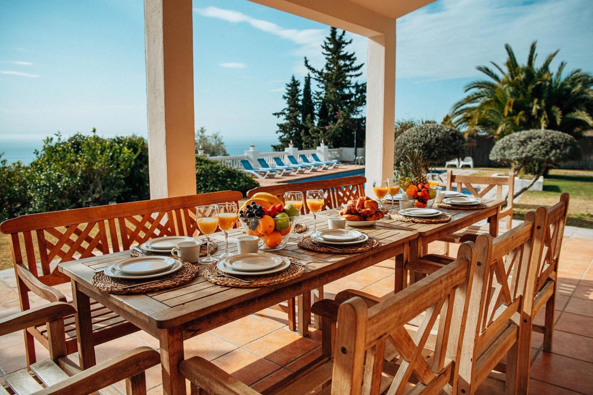 Gran Villa Con Vistas Al Mar Y Piscina Privada Malaga Bagian luar foto